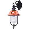 V-TAC Lampada per esterni da parete copertura arancione e pannelli in vetro nero opaco Telaio IP44 per giardino, facciate, portico, portico, corridoi, viale