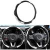CGEAMDY Coprivolante Auto Universale, 37-38 cm Pelle Microfibra, Bianco | Antiscivolo Traspirante, Cuciture Decorative, Presa Confortevole, per Tutte le Stagioni, Accessori Interni Auto