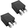 CGEAMDY 2PCS Relè Auto 5 Pin 12V 30A, SPDT Relais Rele' Relays, Relè Fusibile Auto On/Off Contatti Normalmente Chiusi, Rele per Auto, Camion, Barche Marine, Heavy Duty Switch Starters