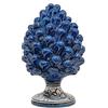 sicilia bedda - Pigna Siciliana con Piede Decorato - Modello Maioliche - Ceramica di Caltagirone (Altezza 22 x 13, Blu Antico)