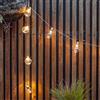 Lights4fun Catena Lampadine da Esterno, 10 Lampadine con LED Bianco Caldo a Pile, Ghirlanda Luminosa Luci Decorative per Interni ed Esterni