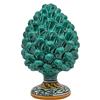 sicilia bedda - Pigna Siciliana con Piede Decorato - Modello Maioliche - Ceramica di Caltagirone (Altezza 22 x 13, Verde)