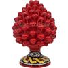 sicilia bedda - Pigna Siciliana con Piede Decorato - Modello Maioliche - Ceramica di Caltagirone (Altezza 17 x 10, Rosso)