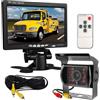 xinyida 12V-24V Telecamera per retromarcia auto 7 pollici TFT LCD HD Monitor + Camper Camion Rimorchi 18LED Infrarossi Visione Notturna Impermeabile Retrovisore Inversione Backup Telecamera con 10M Cavo