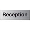 VSafety V Safety General Door Reception Sign - 300 mm x 100 mm - autoadesivo effetto alluminio