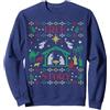 Jesus True Story Christian Ugly Christma True Story - Maglione Natalizio con Scritta in Inglese Jesus Mangiatore Felpa, Unisex per Adulti, Navy, S