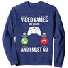 Video Games Are Calling Video Gamer Gift Divertenti Videogiochi Giocatori Stanno Chiamando E Devo Andare Felpa, Unisex per Adulti, Grigio Scuro, S