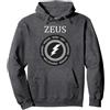 Abbigliamento Agema Zeus, Antico Dio Greco, Simbolo Felpa con Cappuccio, Unisex per Adulti, Grigio Melange, XXL