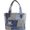 Sunsa borsa a mano borsa donna grande shopper borsa a tracolla tela | Grande borsa da donna in stile vintage retrò, patchwork, borsa a tracolla con chiusura lampo, adatta per jeans DIN A4