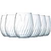 Cristal d'Arques Paris Collezione Swirly - Set da 6 bicchieri da acqua 36 cl in vetro cristallino - per acqua, succhi, cocktail e bibite fredde - lavabili in lavastoviglie, fabbricati in Francia