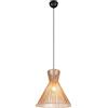 RL LIVE YOUR LIGHT Reality Leuchten Rosalie R36191036 - Lampadario a sospensione, in metallo nero opaco, paralume in carta marrone, non incluso 1 x E27