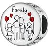 LES FOLIES DI PAOLA GRIECO Charm Famiglia Amore Cuore Uniti Insieme Mamma Papà in argento 925 - Les Folies per Pandora