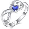 starchenie Anello Infinito Anello di Fidanzamento con Pietra Portafortuna a cuore in Argento 925 per Donne