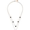 styleBREAKER Collana a Strati da Donna in Acciaio Inox con Perle,Oro Rosa /
