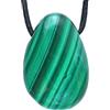 Lebensquelle Plus Ciondolo a Goccia di Malachite | Pietra Perforata Con Nastro di Cotone | Pietra Preziosa di Alta Qualità, Acciaio Inossidabile