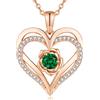 CDE Collana Donna Cuore Regalo Gioielli Donna Pendente Argento S925 Placcata Oro con Pietra di Nascita per Festa Della Mamma Compleanno San Valentino per Lei Mamma Fidanzata Moglie con 5A Cubic Zirconie