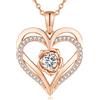CDE Collana Donna Cuore Regalo Gioielli Donna Pendente Argento S925 Placcata Oro con Pietra di Nascita per Festa Della Mamma Compleanno San Valentino per Lei Mamma Fidanzata Moglie con 5A Cubic Zirconie