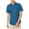 Amazon Essentials Camicia Slim-fit A Maniche Corte Con Bottoni E Stampa Uomo, Blu Marino Bianco Stampa Ancore, L