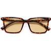 SOJOS Occhiali da sole polarizzati rettangolari donna uomo grande retrò quadrato vintage 90 Cateye classici occhiali da sole con protezione UV400 SJ2387, Cornice tartaruga rossa lente marrone chiaro
