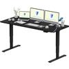 FLEXISPOT Scrivania Regolabile in Altezza 160×80 cm con Doppio Motore e Porta USB, Piano Monoblocco da 25 mm, Gambe a 3 Sezioni, Portata 120 kg, 4 Memorie, Rilevamento Ostacoli