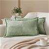 Topfinel Federe Cuscini 30x50 per Divano Verde Salvia in Velluto a Coste, 2 Pezzi con Cerniera Invisibile, Copricuscini Decorativi per Divano, Camera da Letto, Casa