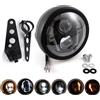 APEBAZY Faro anteriore rotondo per moto da 6,5 pollici con staffa nera per Dyna Street Bob Super Wide Glide Low Rider Night Rod Train Softail Deuce Custom Sportster