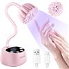 JODSONE Lampada UV per Unghie Asciugatura Rapida - Lampada Flessibile a Collo d'Oca Portatile con Design Regolabile 360°, Ricaricabile per Smalto Gel, Sensore Automatico & 4 Timer, rosa