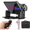 Moman MT12 Teleprompter 12.9 Pollici, Prompter Portatile con Telecomando APP e Controllo Remoto, Compatibile con iPad, iPhone, Tablet, Smartphone, Fotocamera DSLR (Supporto Metallico Regolabile)
