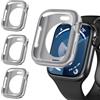 iVoler 3 Pezzi Cover per Apple Watch 41mm / 40mm SE (2025/2022 / 2020) Series 9 8 7 6 5 4 (Senza Pellicola Protettiva), Sottile Custodia Antiurto Anti-Graffio Morbida TPU Bumper Case, Argento