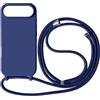 Ququcheng Cover Compatible con iPhone 17 Air(6.5),Cellulare Girocollo Custodia con Cordino TPU corda Silicone Case Bumper per iPhone 17 Air(6.5) Custodia-Blu