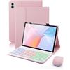 MicroTunk Per Xiaomi Redmi Pad 2 Pro(2025)/Redmi Pad Pro(2024)/POCO Pad (2024) 12.1Pollici Cover Con Wireless Bluetooth Retroilluminati Italiano Tastiera(QWERTY)e Mouse Custodia Protettiva Backlit Keyboard Case