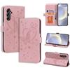 CASAFUNY Custodia per Samsung Galaxy S24 Plus, Cover in Pelle Samsung S24 Plus 5G Protettiva Portafoglio Magnetica Flip Case Libro per Samsung Galaxy S24 Plus 5G, Rosa