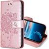 KANVOOS Cover per iPhone 12 Mini, Cover a Libro Custodia in Pelle PU con Silicone TPU, Antiurto Flip Caso Portafoglio Cover per iPhone 12 Mini (Oro Rosa)