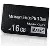 QUMOX Memory Stick PRO Duo 16GB Mark2 - Alta Velocità, Compatibile con PSP 1000/2000/3000, Fotocamere e Videocamere
