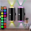 Aischens Lampada Sensore Intelligente, Applique Senza Fili, 16 Colori | Con 16 Colori Variabili, Batteria Ricaricabile 1500mAh, Lampada Notturna Intelligente per Camera Letto, Corridoio, Ingresso