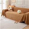 VanderHOME Copridivano in Ciniglia,Copri Divano 3 Posti,Telo Copridivano Universale，Copridivano Multifunzionale, Utilizzabile Come Coperta da Divano, Lenzuolo 230 * 300cm-Arancione
