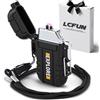 LcFun Accendino ad arco, accendino elettrico (nero) | Accendino impermeabile antivento USB C ricaricabile Accendino al plasma regali per gli uomini attrezzature di sopravvivenza