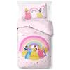 Jay Franco Set copripiumino singolo Principessa arcobaleno Disney in 100% cotone, con federa 50 x 70 cm