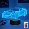 YuanDian Luce notturna per auto, 3D, LED da corsa, lampada a illusione, 16 colori con telecomando, regalo creativo per auto per ragazzi