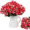 Xshelley 10 fasci di fiori artificiali del viole del pensiero per esterni, resistenti ai raggi UV, in seta, crisantemo selvatici, davanzale, veranda, casa, giardino, matrimonio, casa colonica
