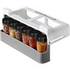 VOSSOT Organizzatore di Spezie da Cucina, Portaspezie da cucina appendere con 6 contenitori per spezie, Organizer per spezie estraibile per scaffali, Portaspezie in plastica estensibile, Stendispezie