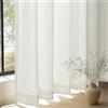 Topfinel Set Di 1 Tenda Bianca 300x240 cm(LxA) Tenda In Lino Con Volant Tende In Voile Semitrasparenti Per Sistema Di Binari Per Soggiorno