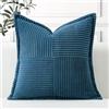 Artscope 1 Pezzi Federe per Cuscini in Velluto a Coste Copricuscini Geometrico Decorativo per Domestica Soggiorno Camera da Letto Divano 60x60cm, Blu