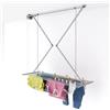 foxydry Mini, Stendibiancheria a soffitto, stendino da scomparsa verticale, richiudibile ed estensibile, stendipanni da interno e esterno, da balcone 152x54x25 cm