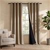 PONY DANCE 100% Tenda Oscurante con Anelli Doppio Strato Tende Termiche Isolanti per Interni 2 Pezzi Curtains Camera da Letto L 140 x A 210 cm, Moca