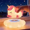 Mewaii Lampada Notturna a Forma di Unicorno per Bambini, Lampada in Silicone con 3 Livelli di Luminosità e 4 Rumori Bianchi, Ricaricabile con Lunga Durata della Batteria, Luce Notturna da Regalo per