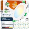 ALUSSO Faretti LED da Incasso per Cartongesso Dimmerabili, Ultrasottili 7W IP44 3000K 4000K 6500K Faretti LED Soffitto, AC 220-240V, Diametro Foro Ø67-75mm, Rotondo Bianco, Set di 12