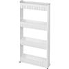WOLTU Carrello da Cucina con Ruote, Carrellino da Cucina Salvaspazio a 4 Livelli, Scaffale Stretto Portaoggetti per Bagno, Ufficio, in PP, Bianco, 54x13x102cm, RGB36ws