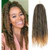 Enbeautiful Marley Twist Hair 24 Inch 8 confezioni Marley Twists Braiding Hair Long Cuban Twist Hair Pre Fluffed Afro Kinky Curly Twists Uncinetto Capelli sintetici Marley Braids Extensions,1B/27#