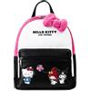 Hello Kitty Sanrio Zaino Bambina Donna Adolescenti, Moda Pelle PU Borse a Zainetto Kawaii Shopping, All'aperto, Regali per Lei (Rosa/Nero Hello Kitty)